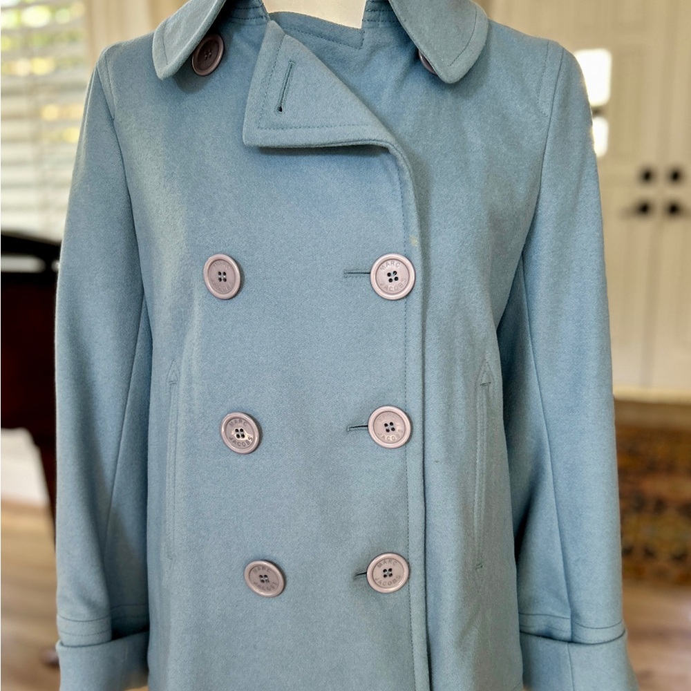 Marc Jacobs Double-Breasted Light Blue Pea Coat